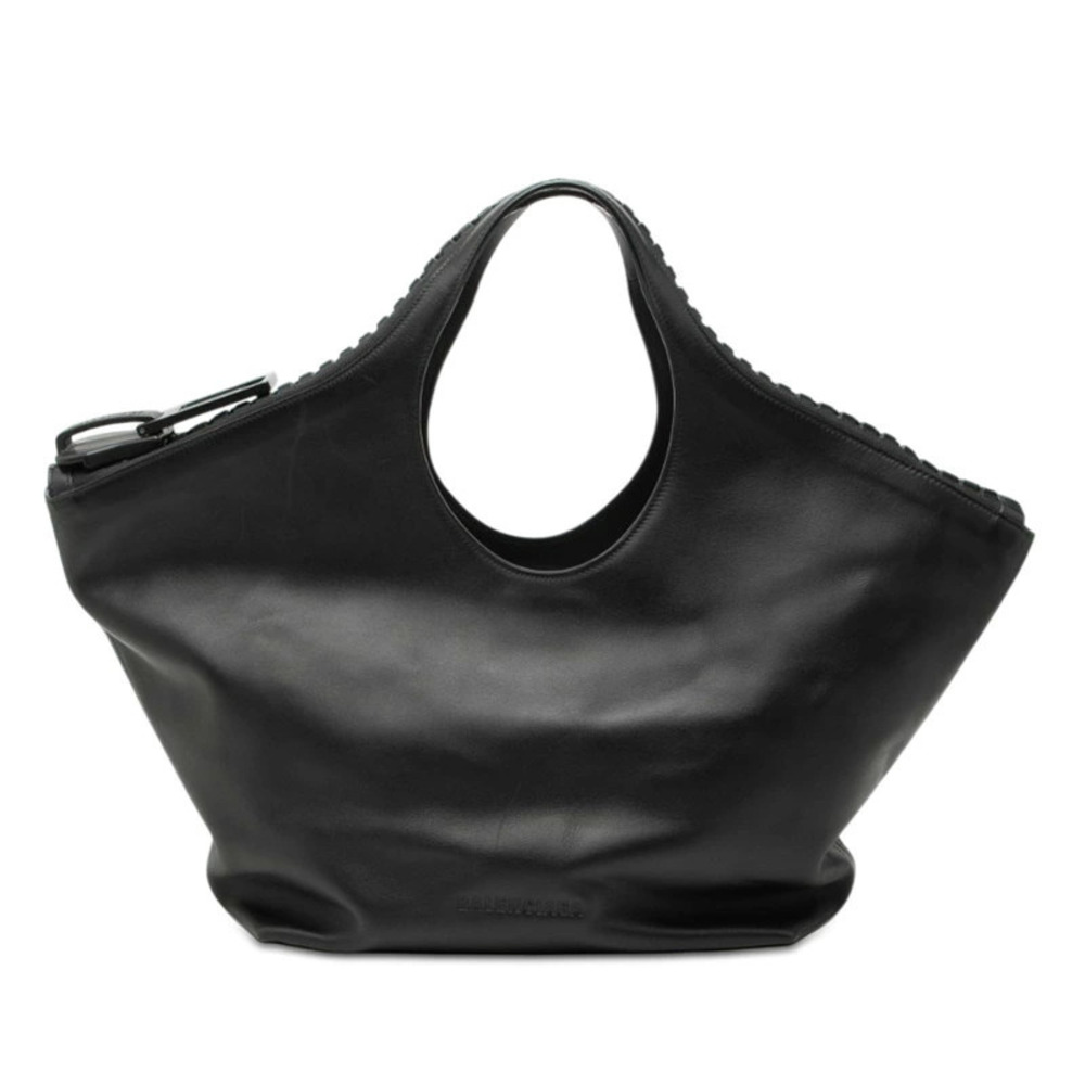 Balenciaga Mega Zip Handbag Black Leather